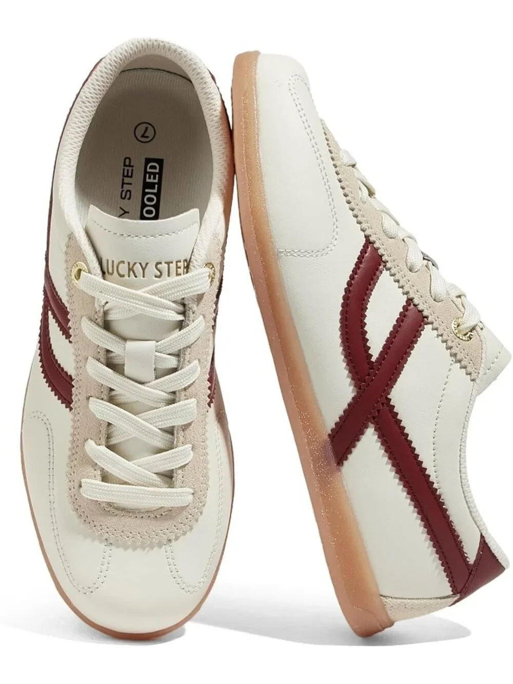 Women's Beige Wine Classic Retro Casual Fashion Gum Sole Running Walking Shoes